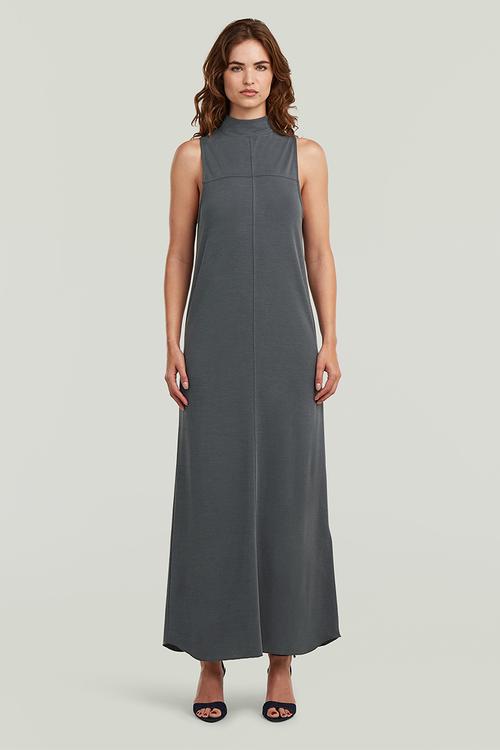 Long flowy mock t dress wmn - petrol