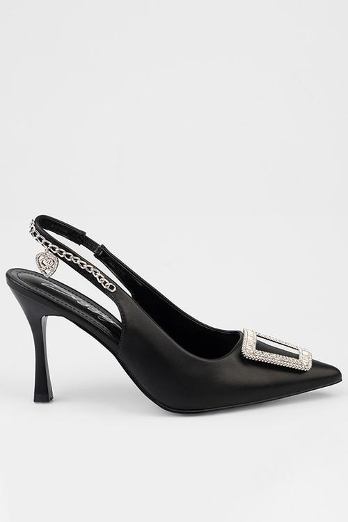 Pixie close toe slingback - black