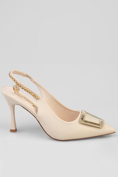 Pixie close toe slingback - cream