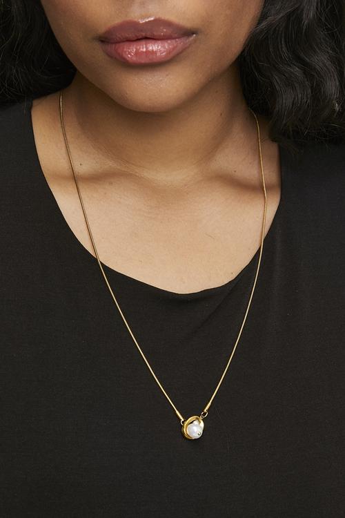 Reverie Pearl Lariat Necklace-Gold