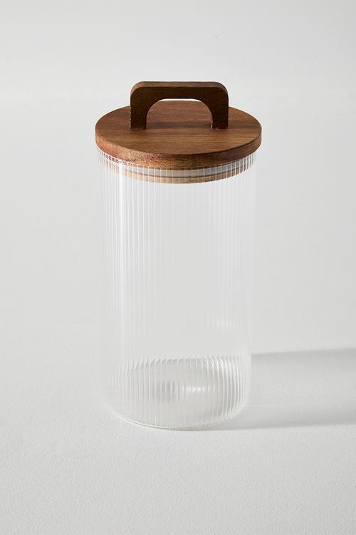 Ribbed glass storage - Clear