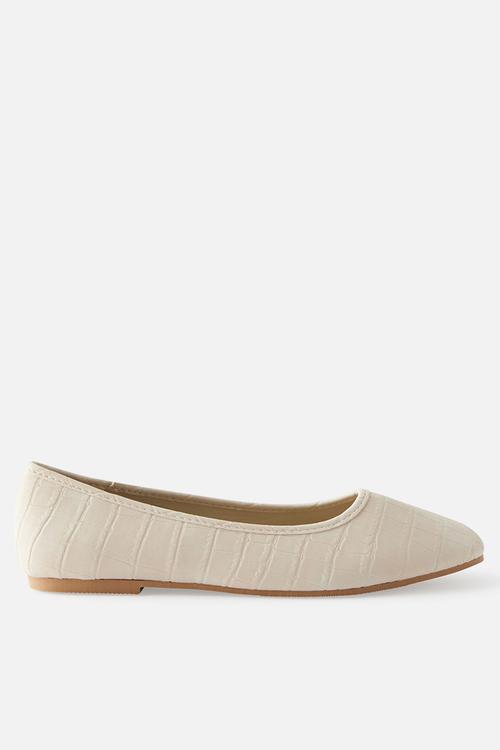 Frankie ballet - ecru croc micro