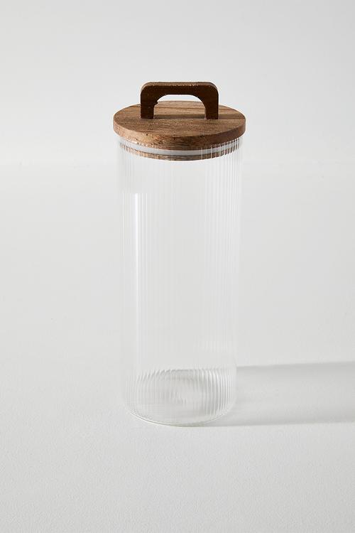 Ribbed glass storage - Clear