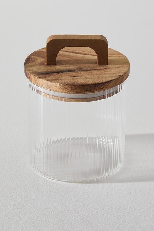 Ribbed glass storage - Clear