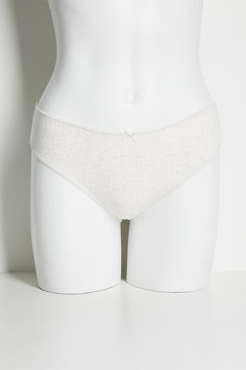Cotton pointelle bikini brief 3 pack - wholesale - black/mid grey marle/butterscotch marle