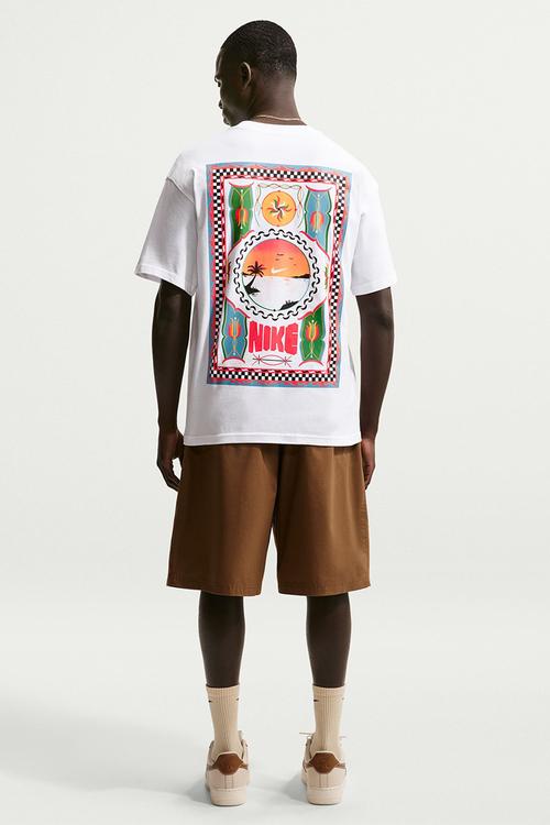  "Palm Tree"  Loose-Fit T-Shirt - White/Ass