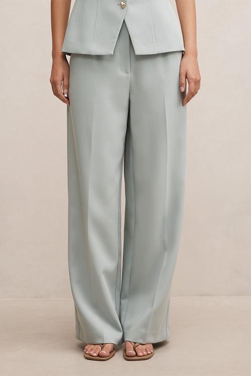 Lee wide leg pants in hazy aqua suit