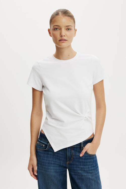 Twist Short Sleeve Tee - White