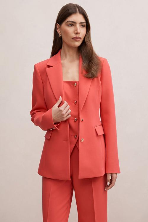 Lee nipped waist blazer in pink suit