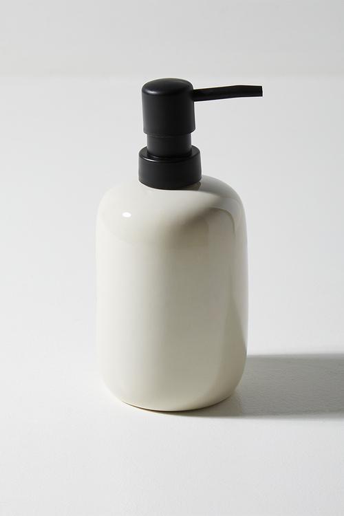 Reactive Glaze Stoneware Dispenser Beige