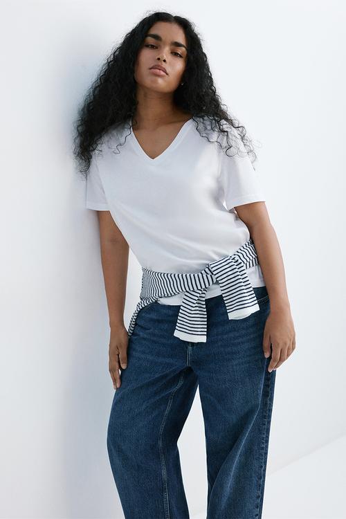 Plus T-shirt chalspi - white