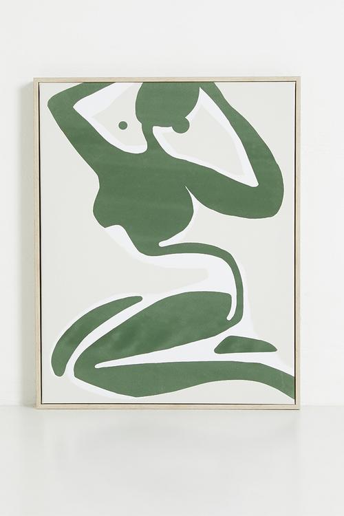 Composition Figure Framed Wall Art - Green