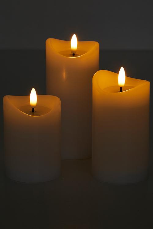 Led Candle Set Of 3Pcs - White