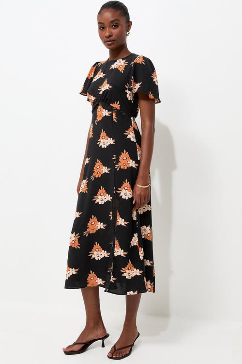 Primrose flrl lace carol midi - Black floral