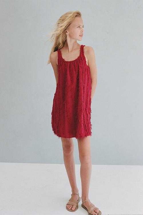 Dress flecos - burgundy
