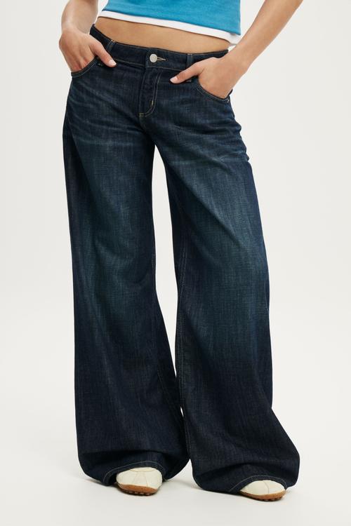 Low Rise Wide Jean - Inkstone Blue