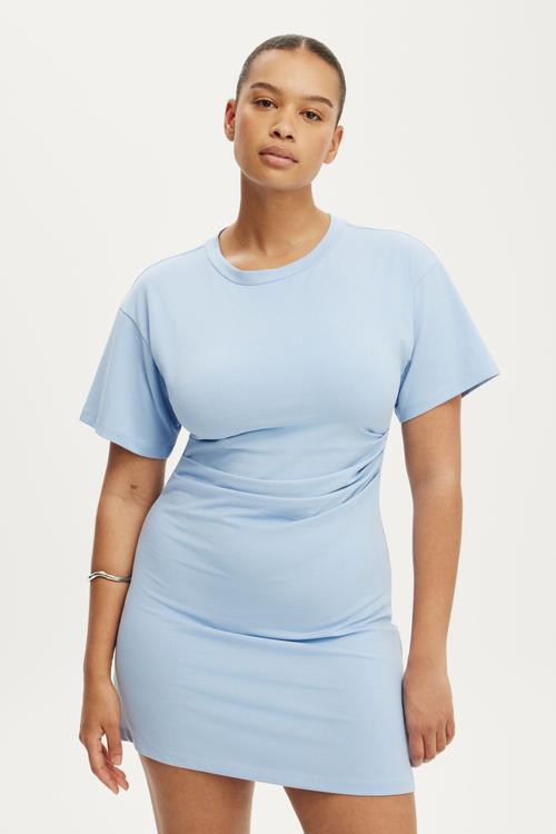 Boxy Tuck T-Shirt Mini Dress - Romeo Blue
