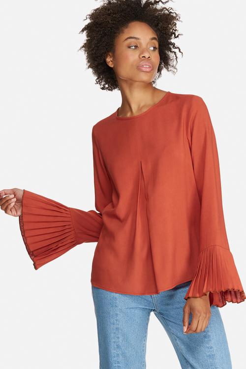 Pleat front blouse