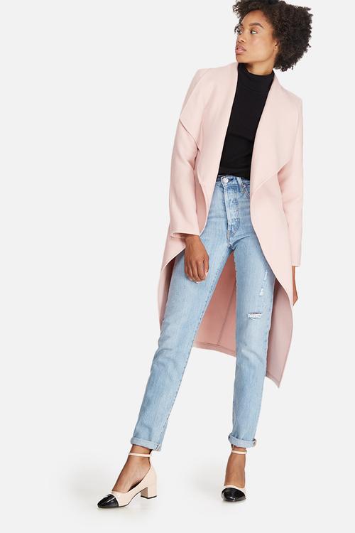 Melton wrap coat