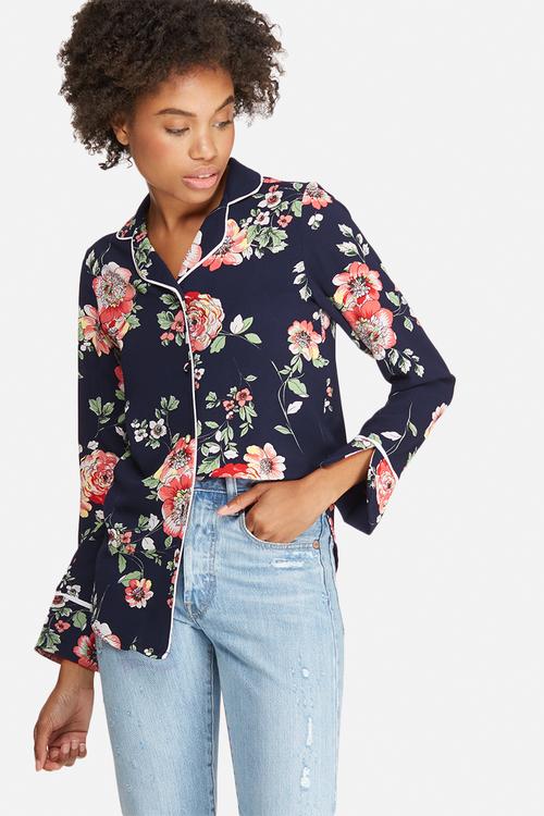 Tipped pyjama shirt