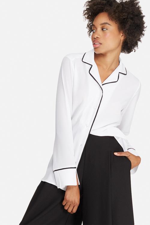 Tipped pyjama shirt