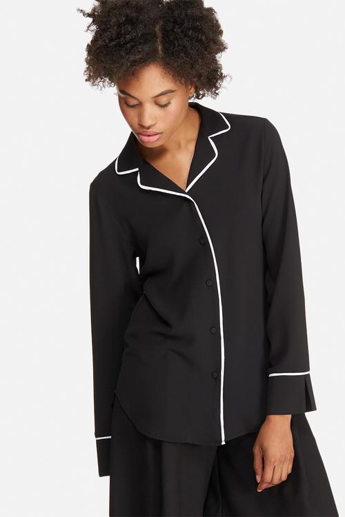 Tipped pyjama shirt