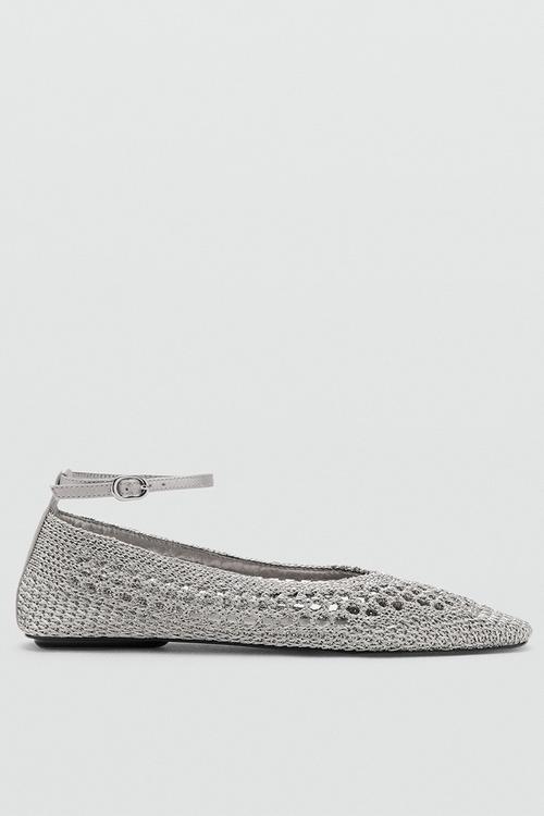 Clo ankle strap pump - silver