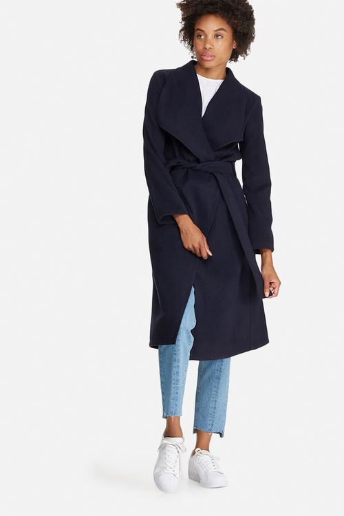 Melton wrap coat