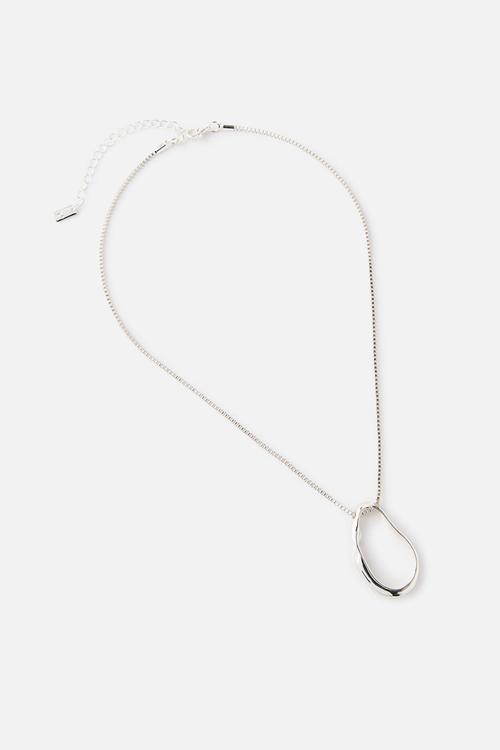 Pendant Necklace -Up Silver Irregular