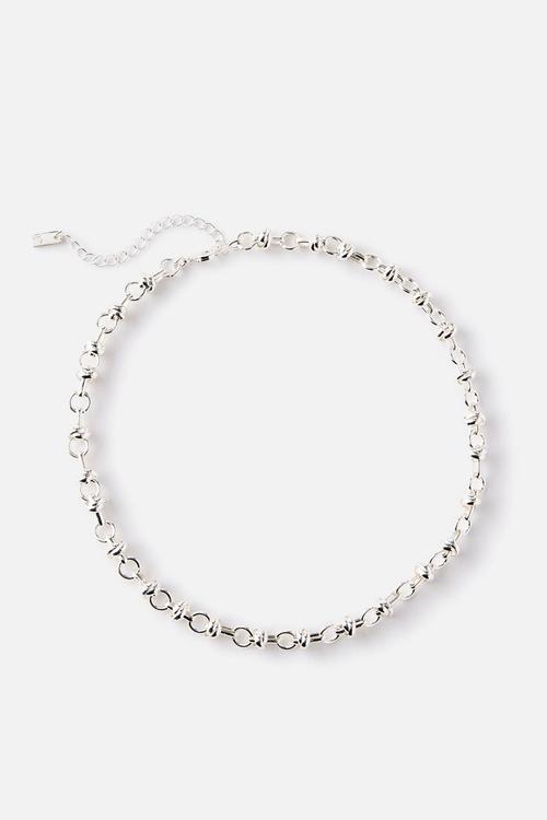 Mid Chain Necklace -Up Silver Chunky Ball Chain