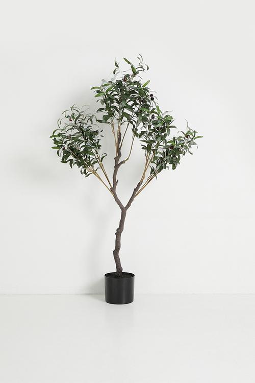 Potted artificial olive tree - Green