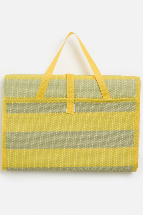 Stripe folded beach mat - yellow