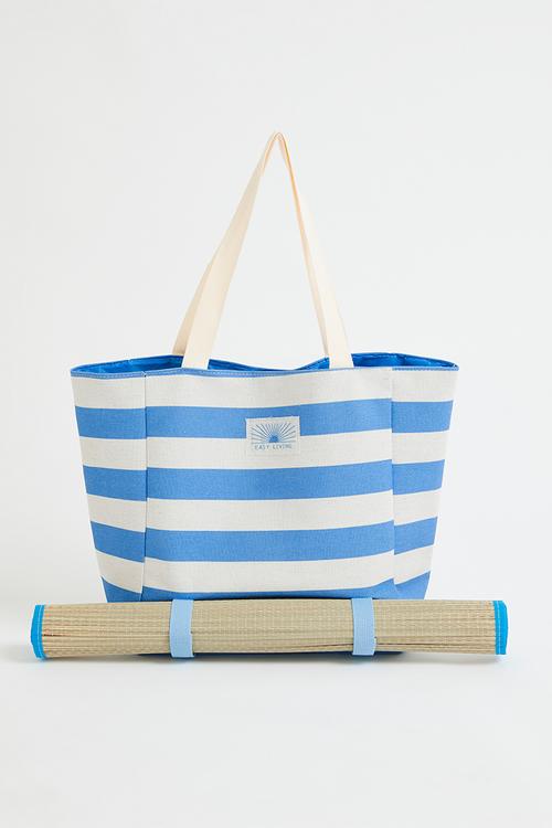 Stripe beach bag - Blue