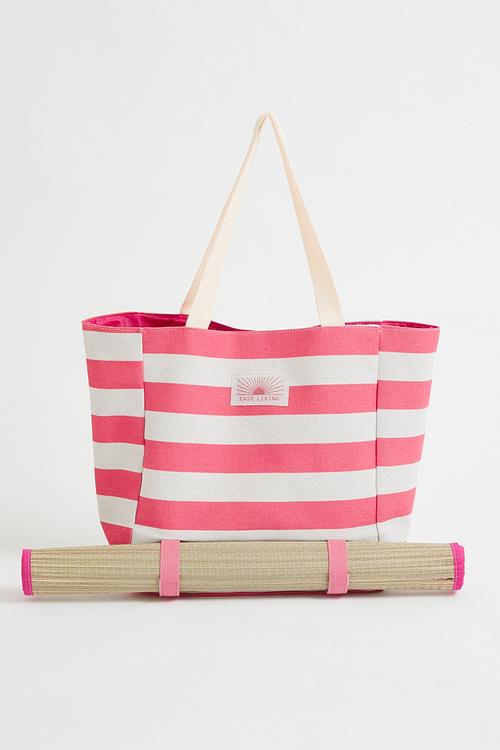 Stripe beach bag - Pink