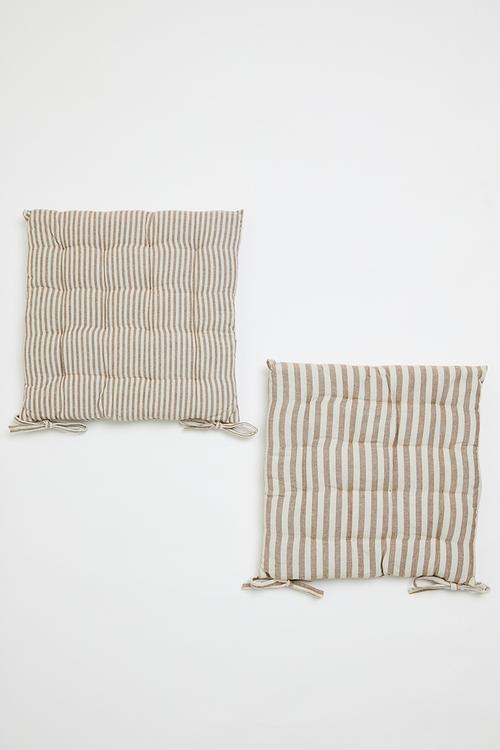 Stripe chairpad set of 2 - Brown