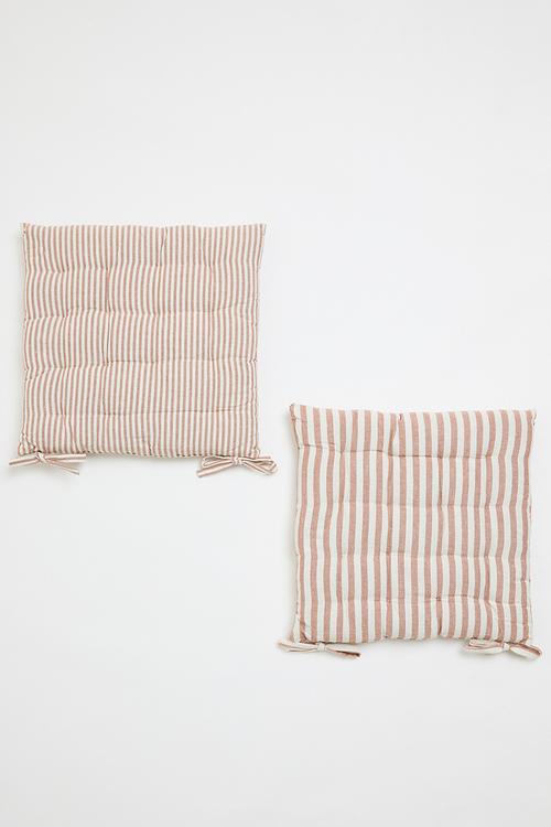 Stripe chairpad set of 2 - Sand
