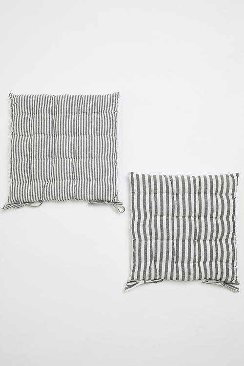 Stripe chairpad set of 2 - Black