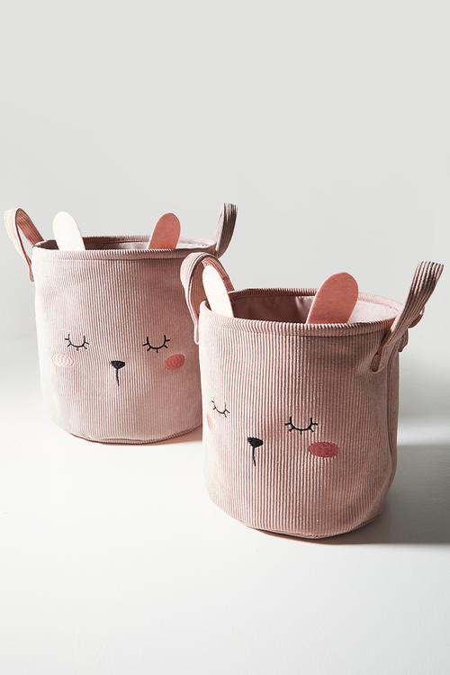 Cat storage basket set of 2 - Pink