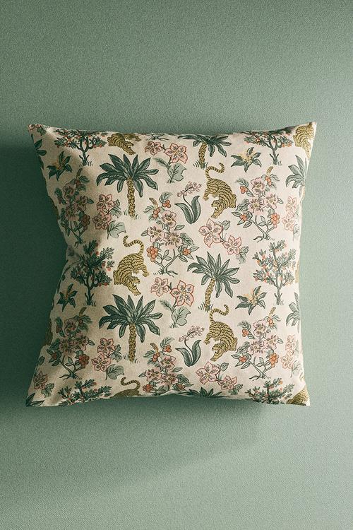 Patterned cushion cover - light beige/patterned