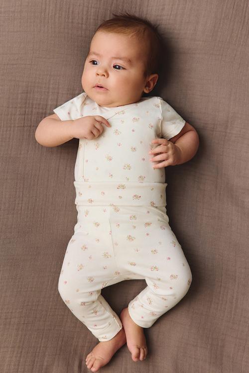 2-Pack cotton jersey leggings - white/floral