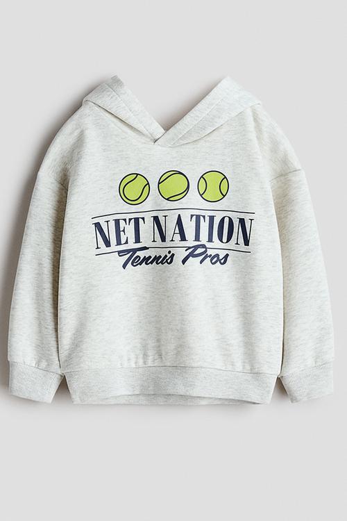 Printed hoodie - light grey/net nation