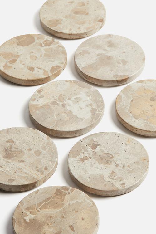 4-pack marble coasters - beige
