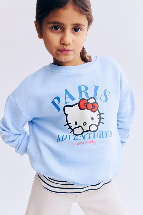 Printed sweatshirt - light blue/hello kitty