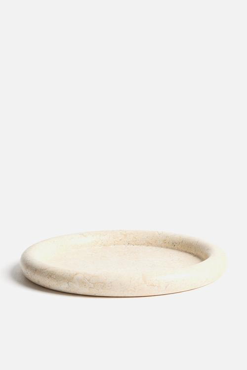 Large marble tray - light beige/marbled
