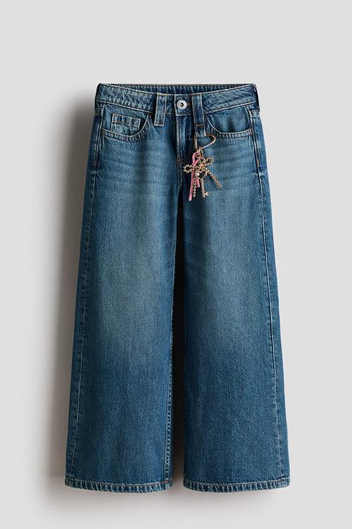 Baggy wide leg jeans - denim blue/bow