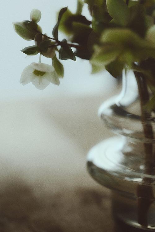 Small tiered glass vase - transparent