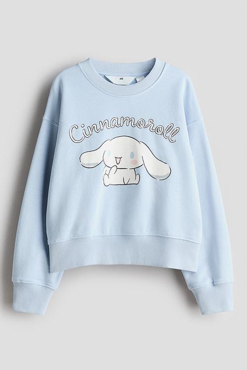 Oversized printed sweatshirt - light blue/cinnamoroll