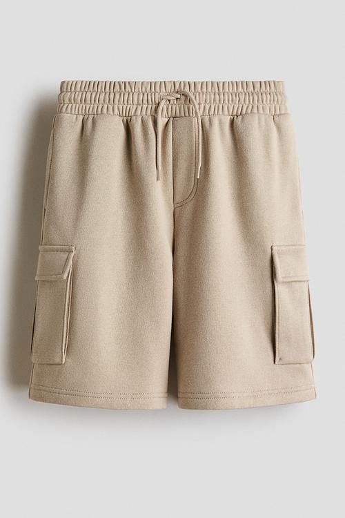 Cargo sweatshirt shorts - beige