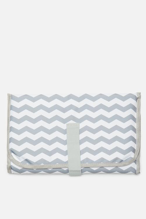 Foldable diaper changing mat - grey chevron