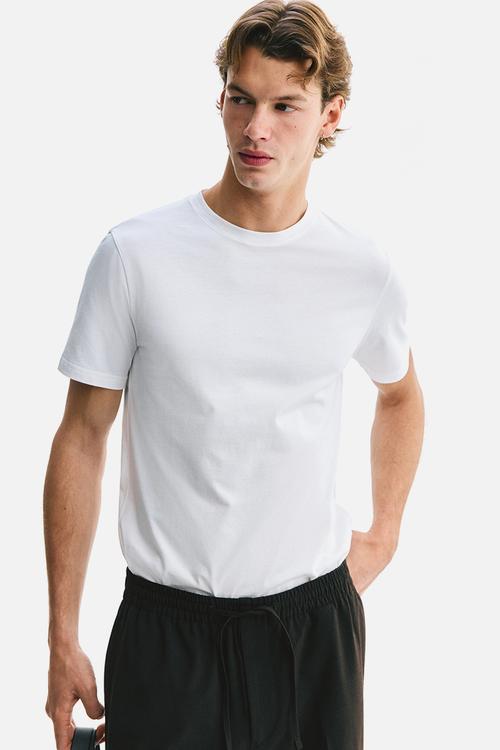 Slim fit pima cotton t-shirt - white